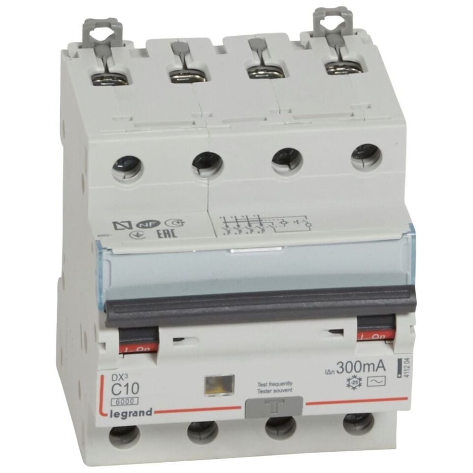 Legrand  DX³ RCBO 10A 4P AC tipi 300mA  LEG-411204