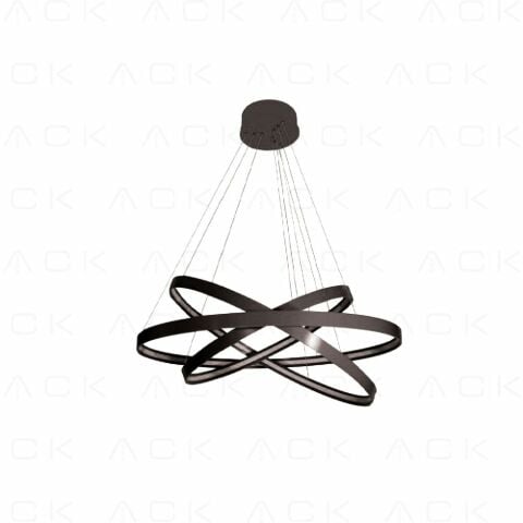 Ack Led Dekoratif Armatur 50-60-70Cm Üç Asimetrik Halka Tipi 85W 3000K