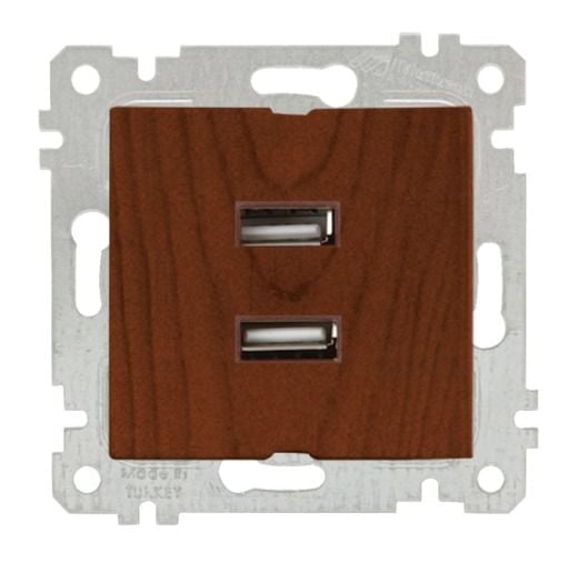 Mutlusan Rita Mek Tuş İkili Usb Şarj Prizi Ceviz - 2200 449 0157