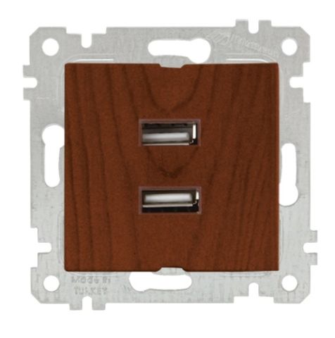 Mutlusan Rita Mek Tuş İkili Usb Şarj Prizi Ceviz - 2200 449 0157