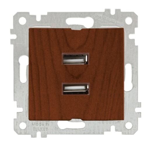 Mutlusan Rita Mek Tuş İkili Usb Şarj Prizi Ceviz - 2200 449 0157