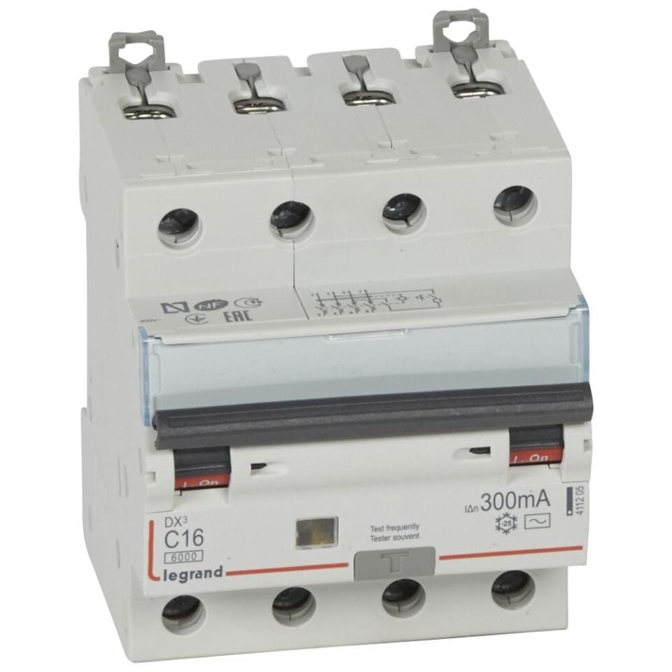 Legrand  DX³ RCBO 16A 4P AC tipi 300mA  LEG-411205