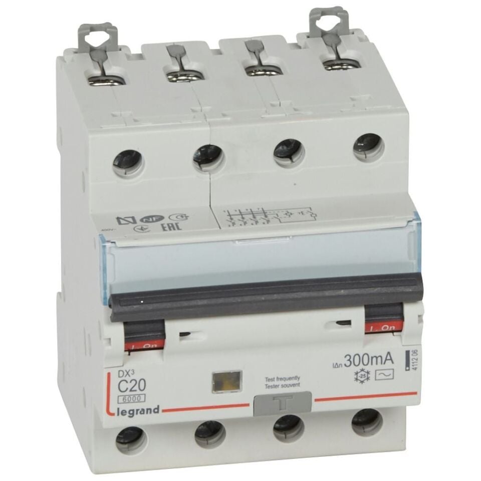 Legrand  DX³ RCBO 20A 4P AC tipi 300mA  LEG-411206
