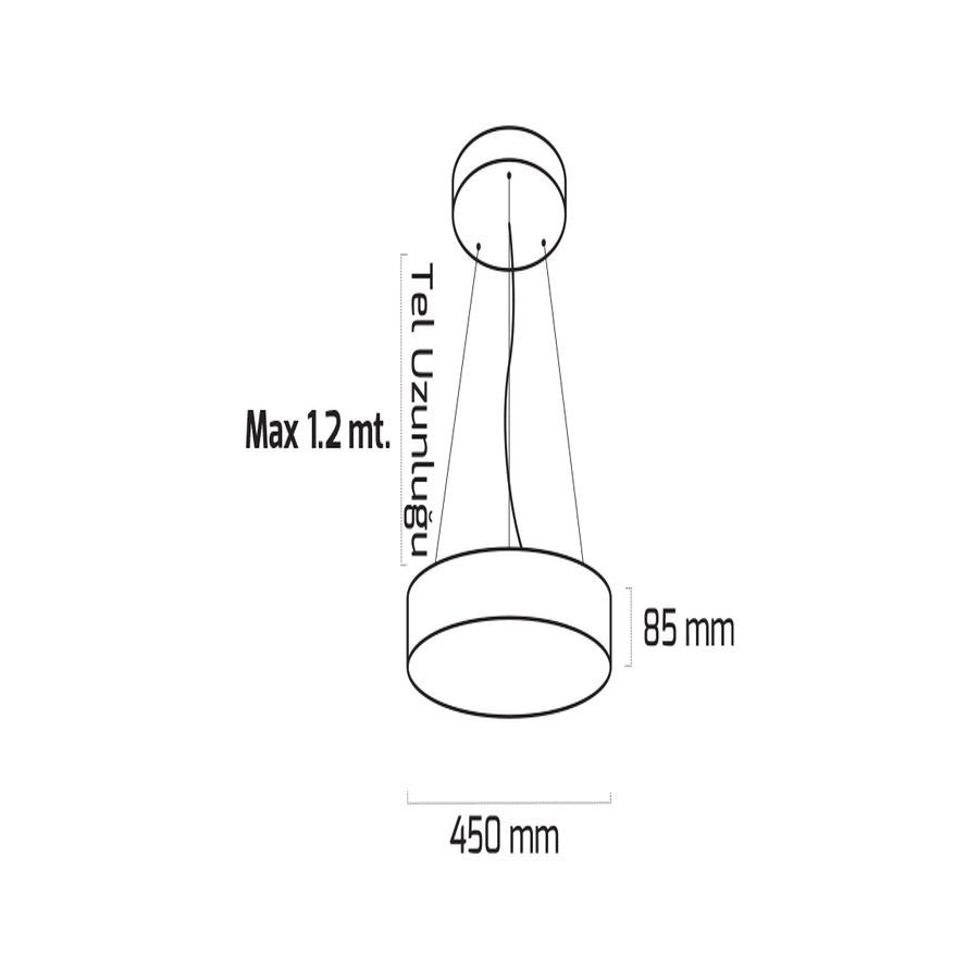 Goya Gy 8113-45 Cm Siyah Kasa 40W 6500K Linear Armatür