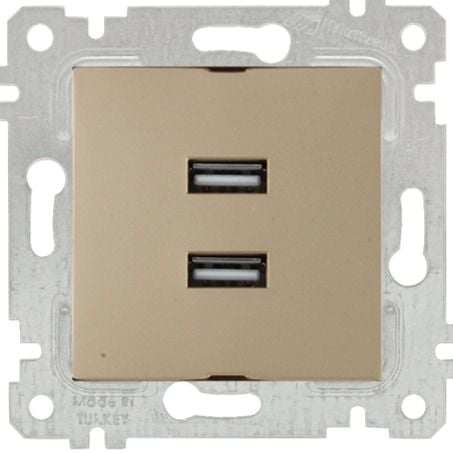 Mutlusan Rita Mek Tuş İkili Usb Şarj Prizi A. Altın - 2200 449 0180
