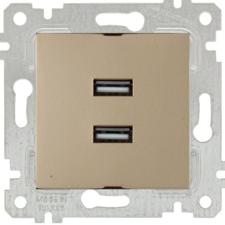 Mutlusan Rita Mek Tuş İkili Usb Şarj Prizi A. Altın - 2200 449 0180