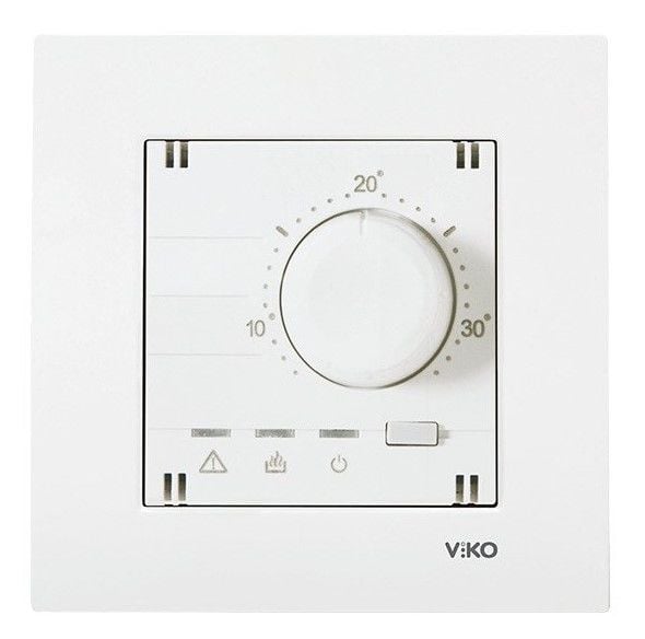 Viko Karre Beyaz Analog Termostat  Çerceve Dahil