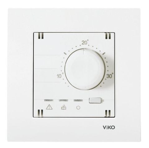 Viko Karre Beyaz Analog Termostat  Çerceve Dahil