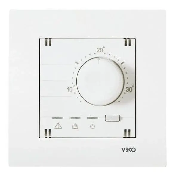 Viko Karre Beyaz Analog Termostat  Çerceve Dahil
