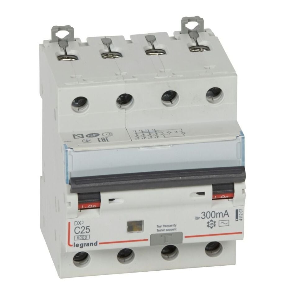 Legrand  DX³ RCBO 25A 4P AC tipi 300mA  LEG-411207
