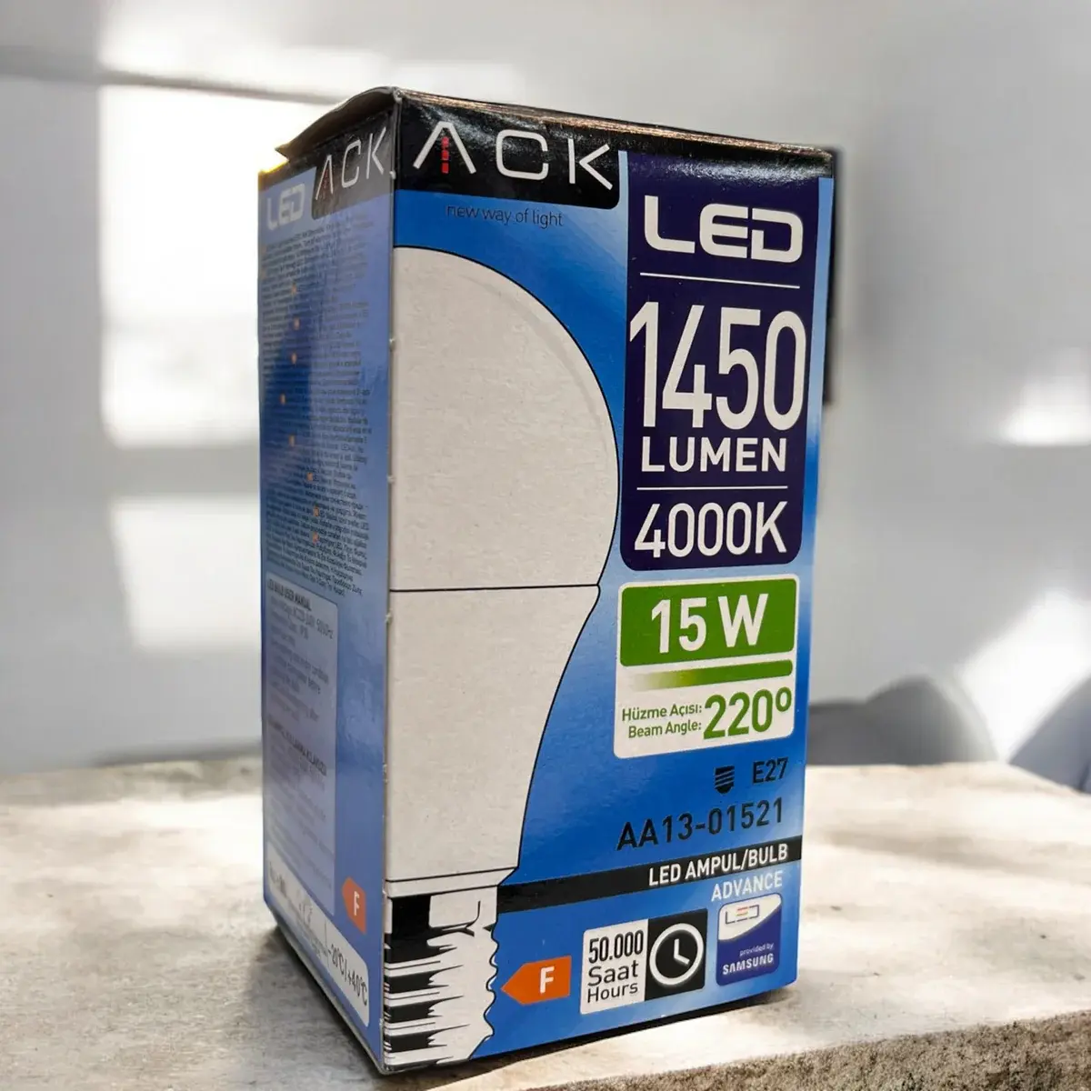 ACK 15W 220-240V E27 4000K A70 Led Ampul AA13-01521 en uygun fiyatlı satıcı