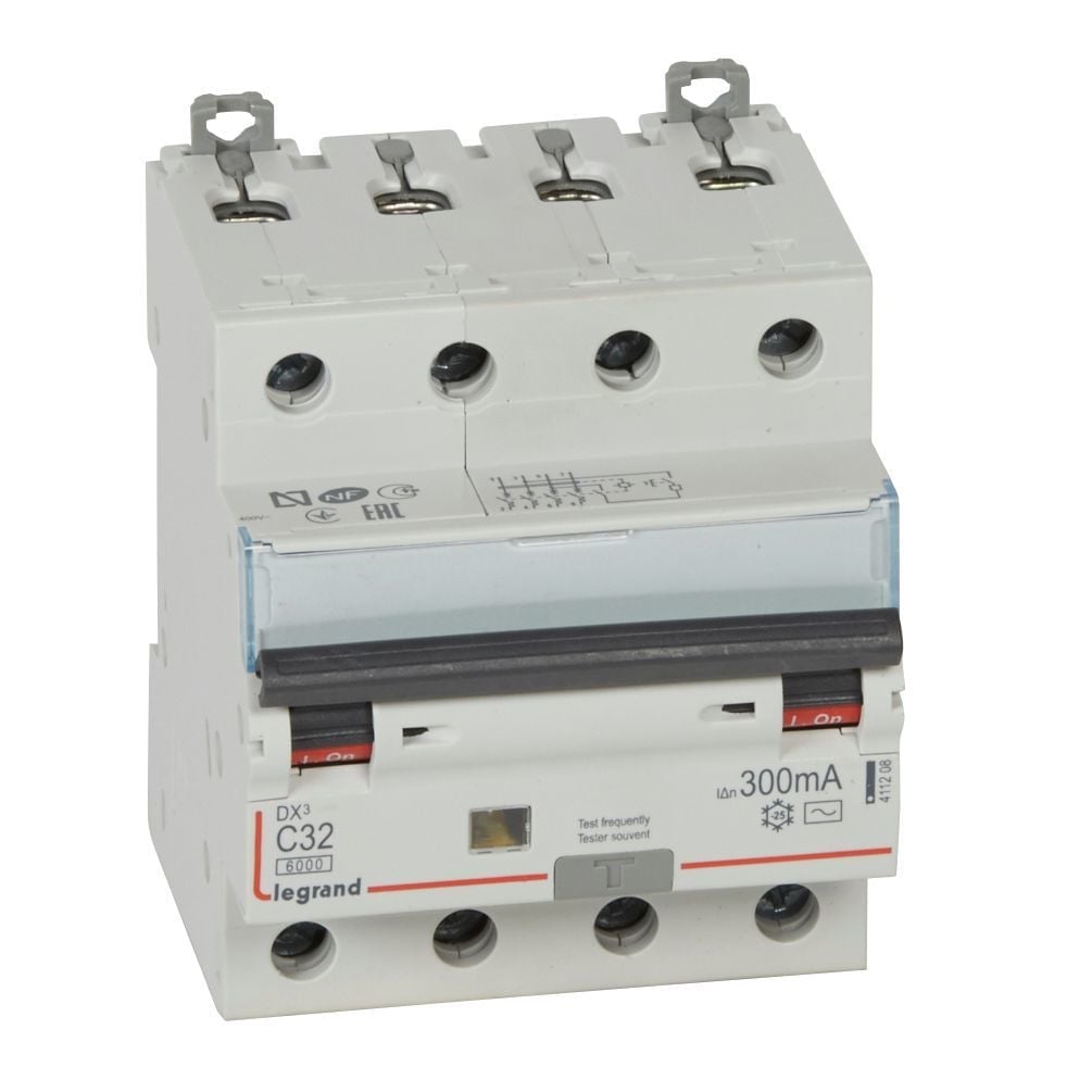 Legrand  DX³ RCBO 32A 4P AC tipi 300mA  LEG-411208