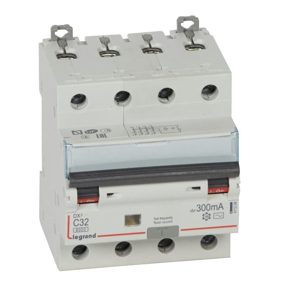 Legrand  DX³ RCBO 32A 4P AC tipi 300mA  LEG-411208