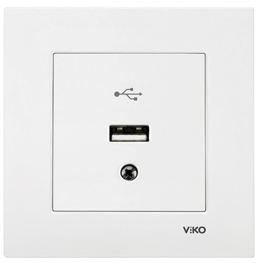 Viko Karre Beyaz Usb Konnektör  Çerceve Dahil