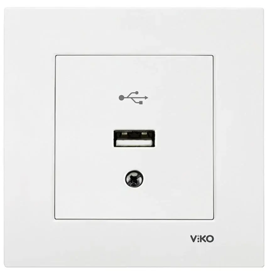 Viko Karre Beyaz Usb Konnektör  Çerceve Dahil