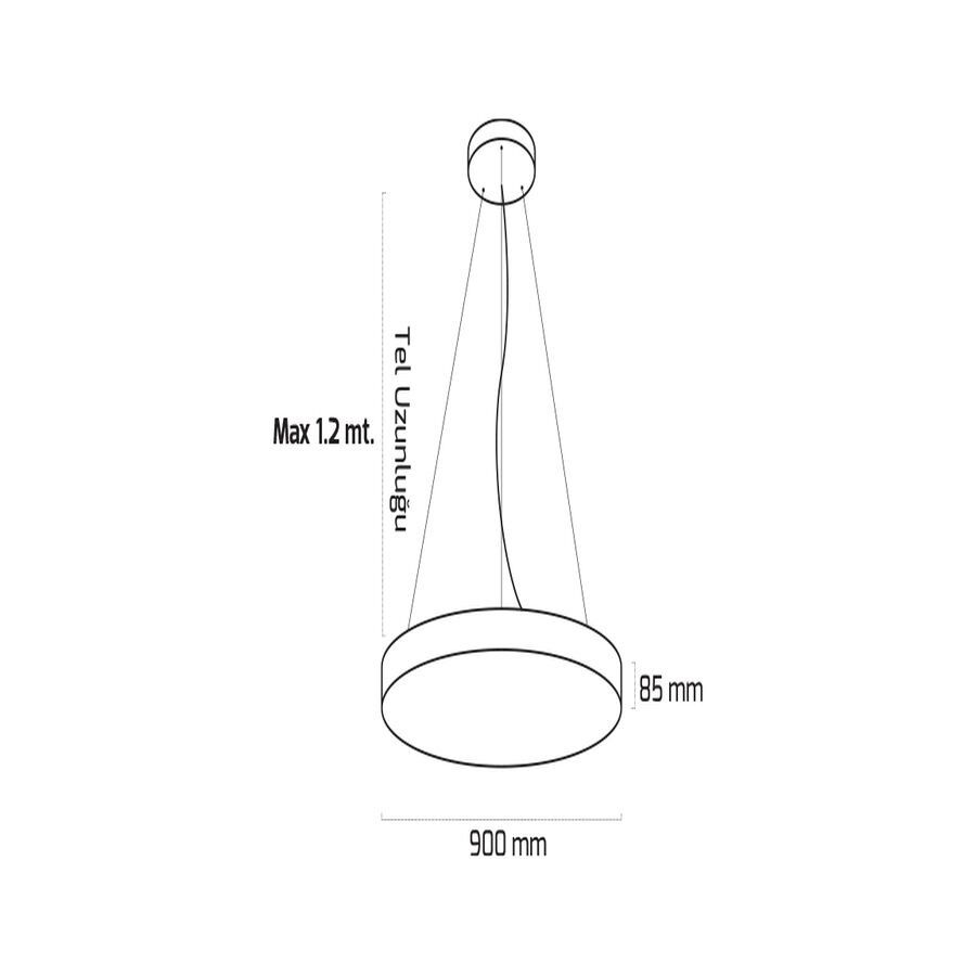 Goya Gy 8113-90 Cm Siyah Kasa 120W 3000K Linear Armatür