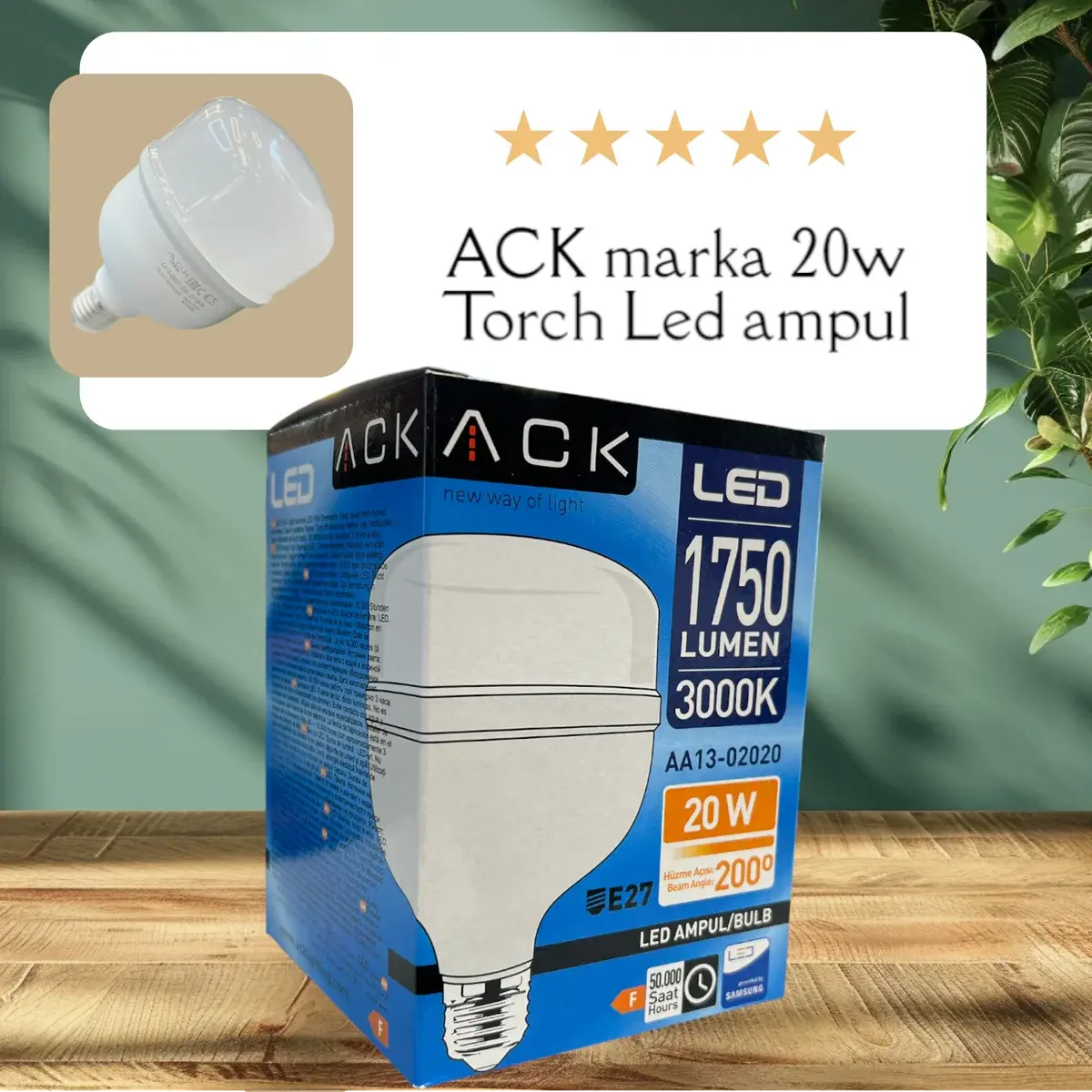ACK 20W 220-240V E27 3000K Dob T100 Led Ampul AA13-02020 en uygun fiyatlı satıcı