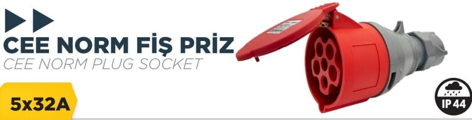 BYLION Cee Norm 32A 380V Ip44 5K Uzatma Prizi