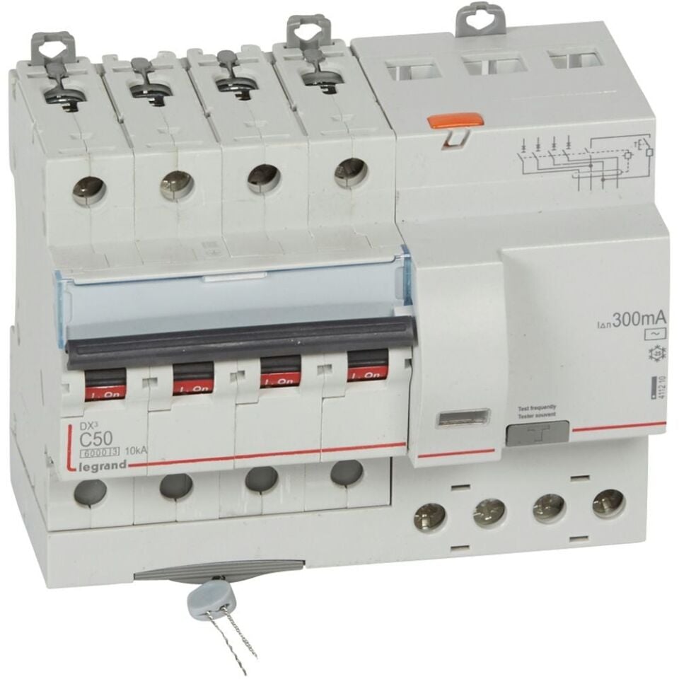 Legrand  DX³ RCBO 50A 4P AC tipi 300mA  LEG-411210