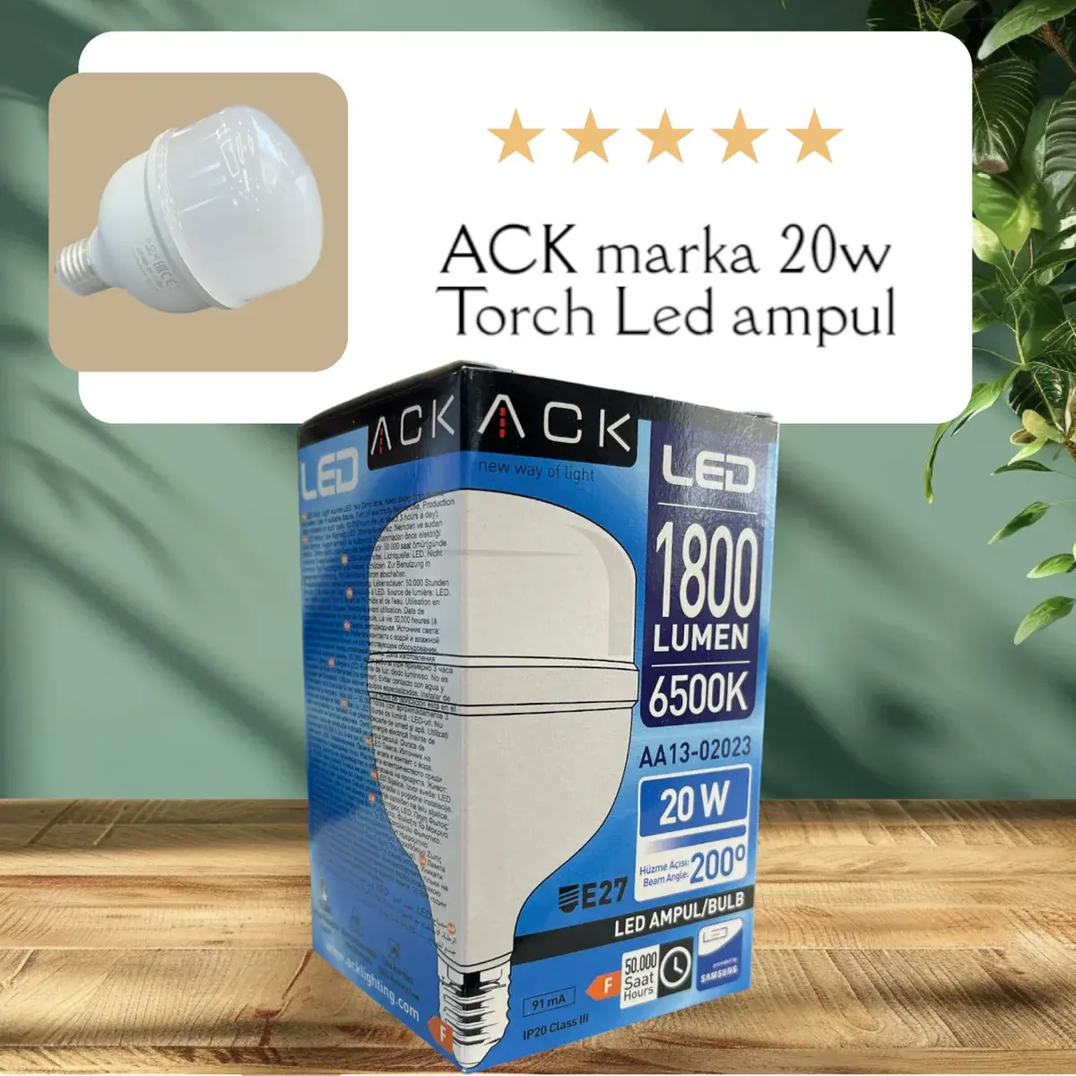 ACK 20W 220-240V E27 6500K Dob T100 Led Ampul AA13-02023 en uygun fiyatlı satıcı