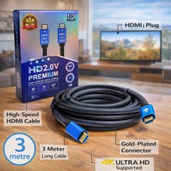 HDMI Kablo 4K 3 Mt Siyah Renk