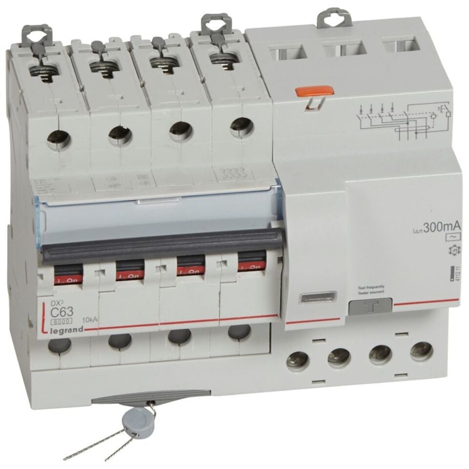 Legrand  DX³ RCBO 63A 4P AC tipi 300mA  LEG-411211