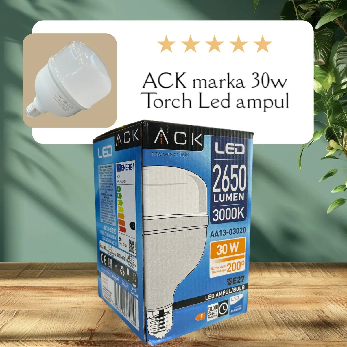ACK 30W 220-240V E27 3000K T100 Led Ampul AA13-03020 en uygun fiyatlı satıcı