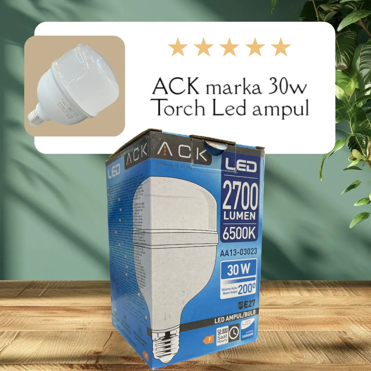 ACK 30W 220-240V E27 6500K T100 Led Ampul AA13-03023 en uygun fiyatlı satıcı