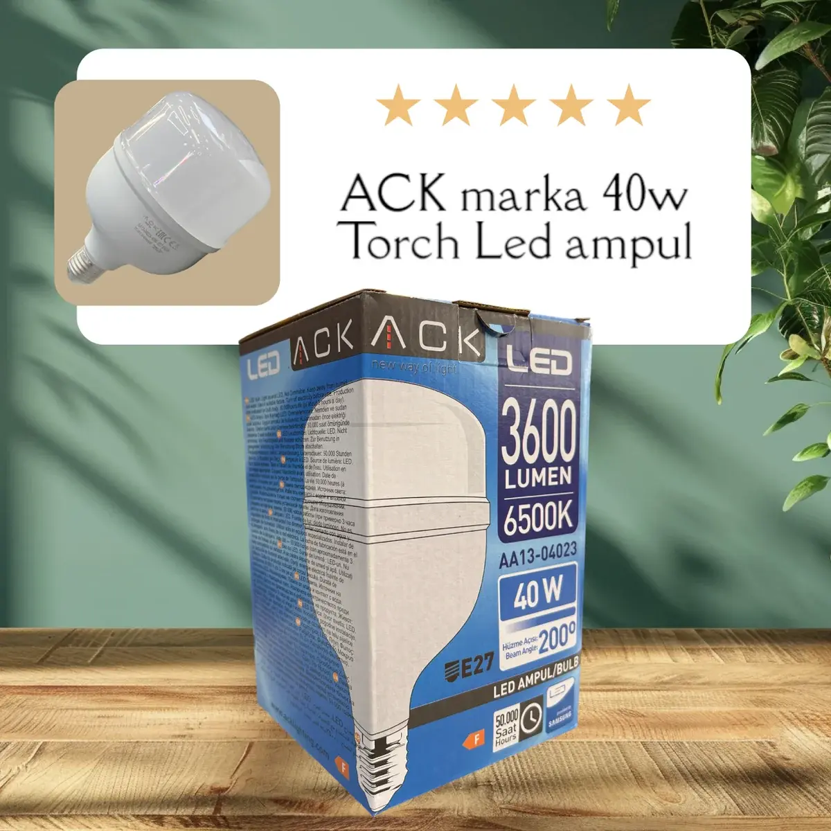 ACK 40W 220-240V E27 6500K T120 Led Ampul AA13-04023 en uygun fiyatlı satıcı