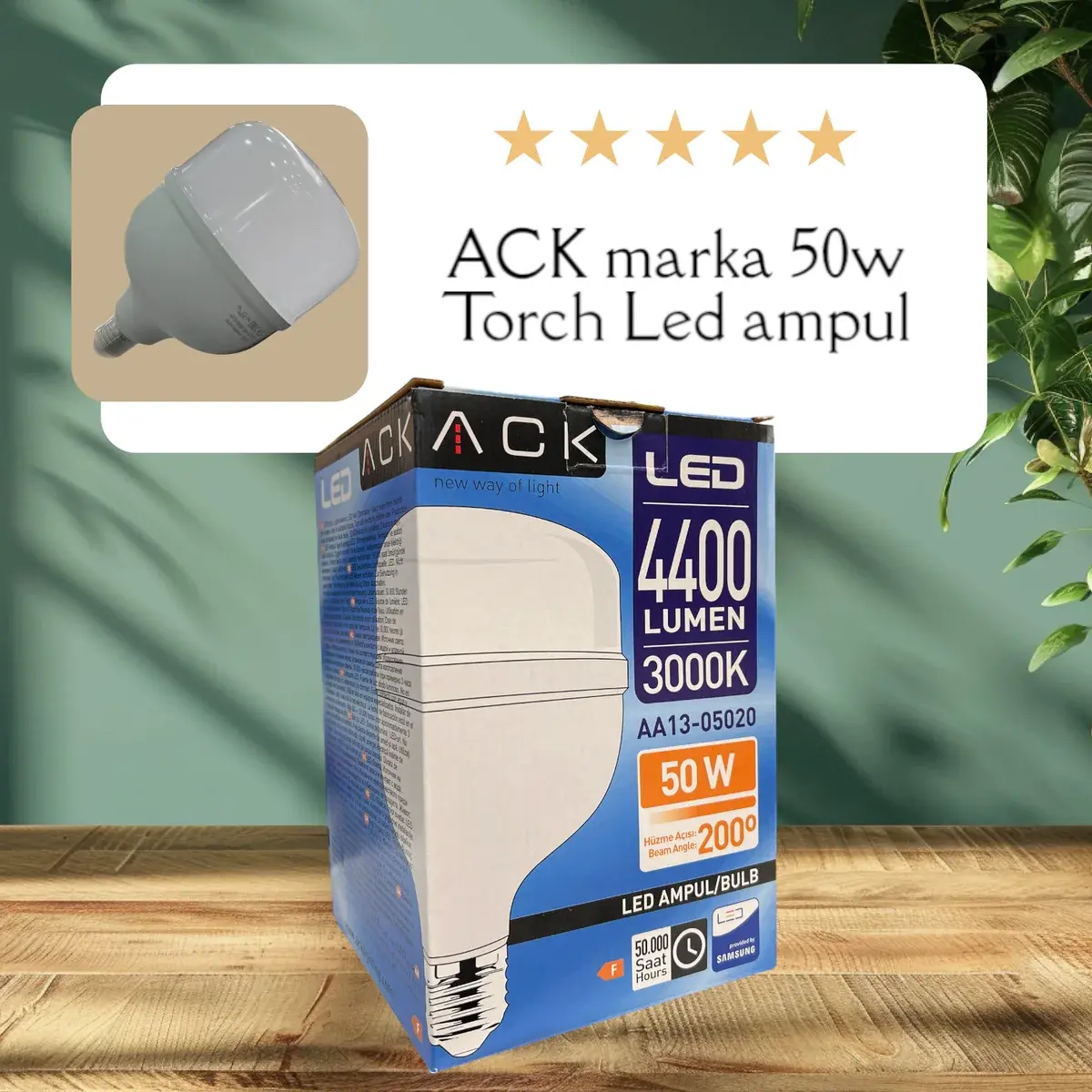 ACK 50W 220-240V E27 3000K T140 Led Ampul AA13-05020 en uygun fiyatlı satıcı