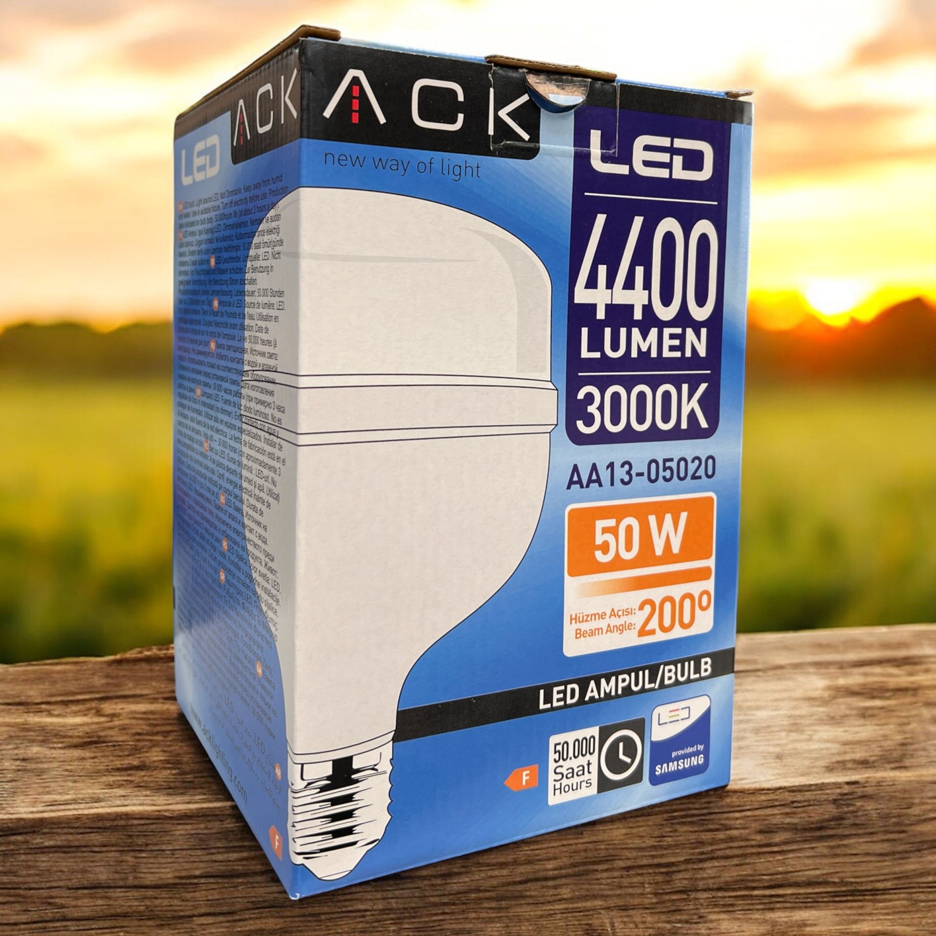 ACK 50W 220-240V E27 3000K T140 Led Ampul AA13-05020