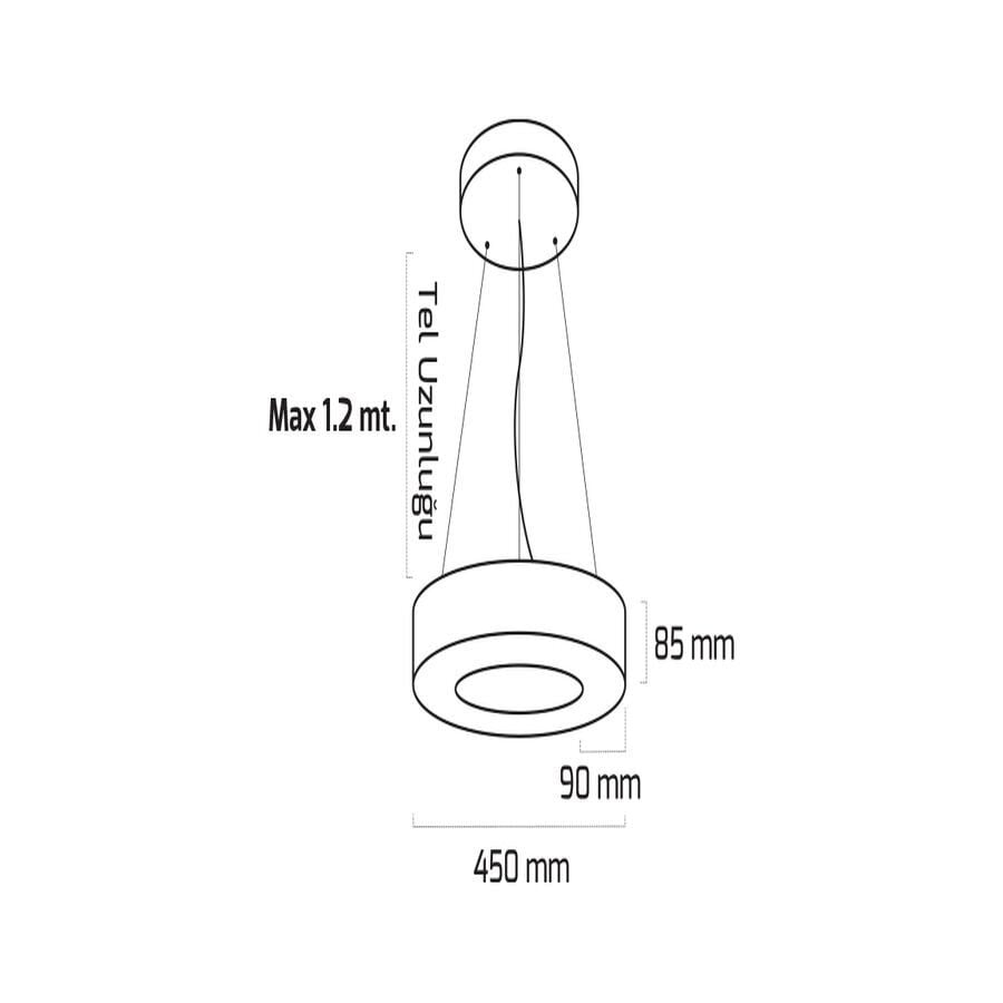 Goya Gy 8112-45 Cm Siyah Kasa 40W 3000K Linear Armatür