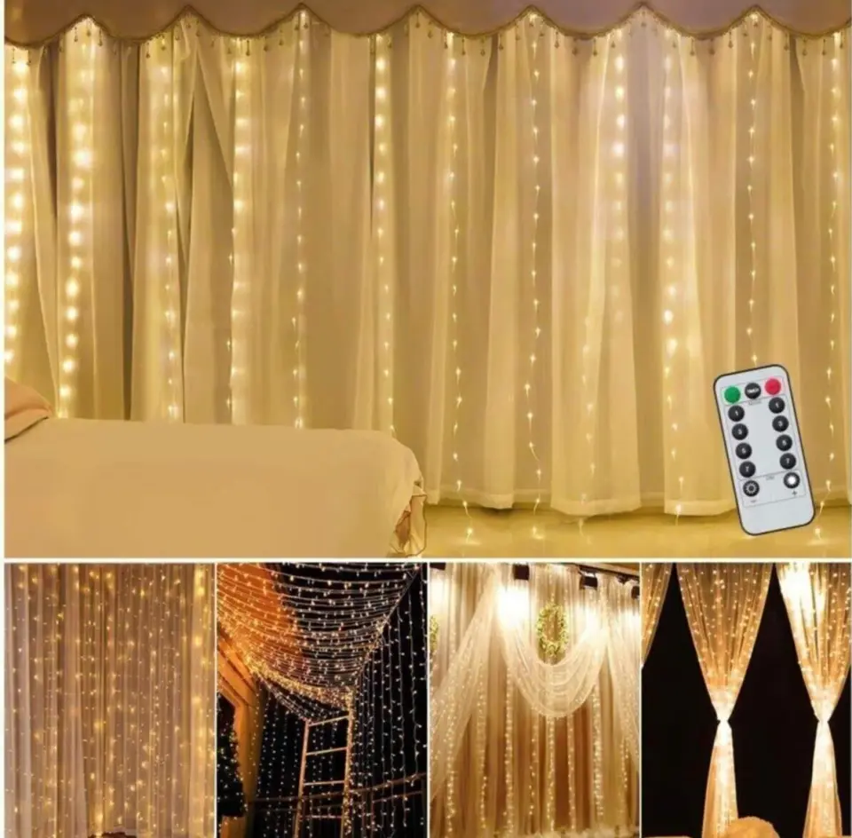 Perde Led Işık 3 X 3 Metre 300 Ledli Kumandalı Usb'li 8 Animasyonlu