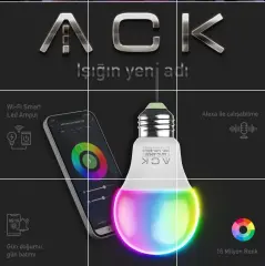 ACK AA14-60920 10W E27 Wi-Fi Akıllı Led Ampul