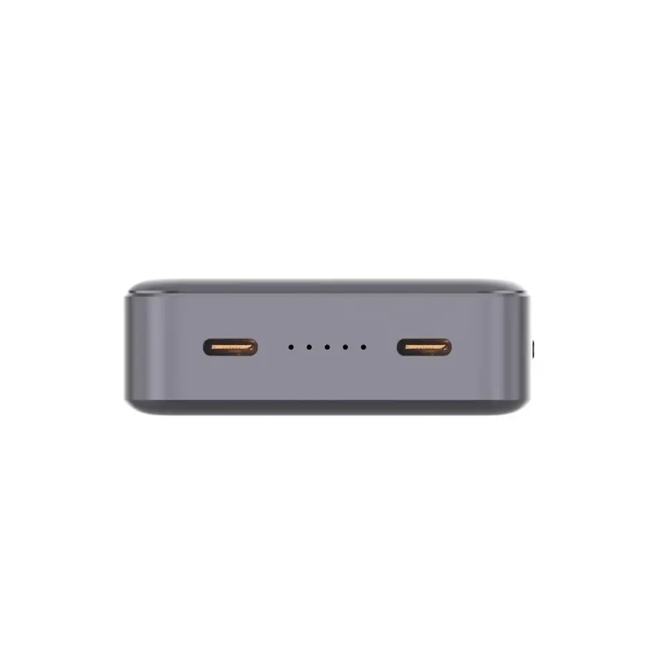Bix PB205 20000mAh PD 20W Çift USB-C Portlu Hizli Sarj Destekli Tasinabilir Metal Powerbank Koyu Gri