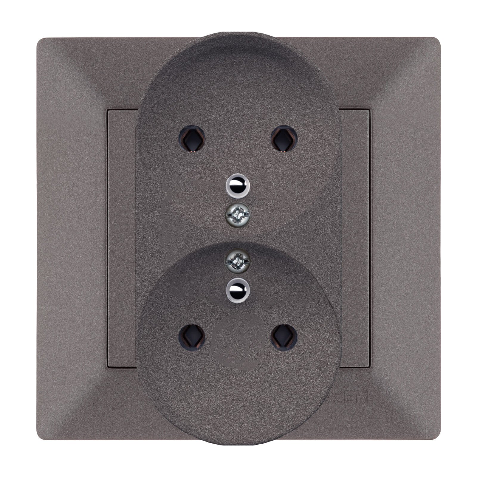 Exen Odak Mocha Ikili Çocuk Korumali Ups Toprakli Priz (Tekli Çerçeve) Komple Takim