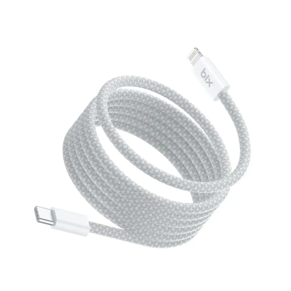 Bix Hızlı Şarj ve Data Kablosu 1 Metre T4CL 27W USB-C to Lightning Manyetik Tasarımlı Örgülü Hızlı Şarj ve Data Kablosu 1 Metre