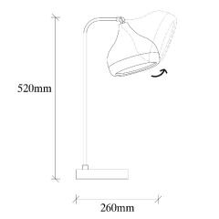 Aydinlatmadunyam Masa Lambasi BlackCopper Yildo-M-6896