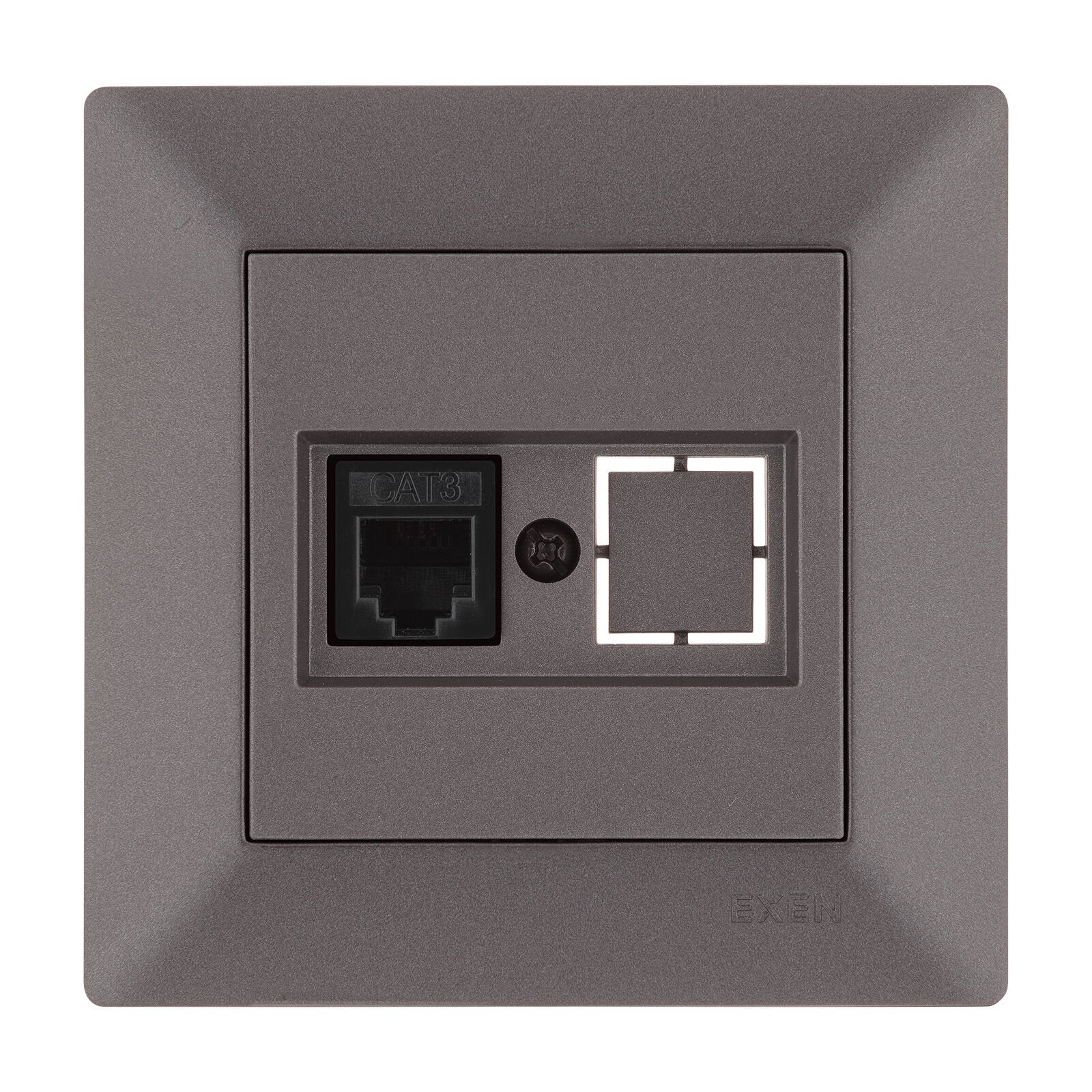 Exen Odak Mocha Nümeris Telefon Prizi (Cat3 Kablosuz) Komple Takim