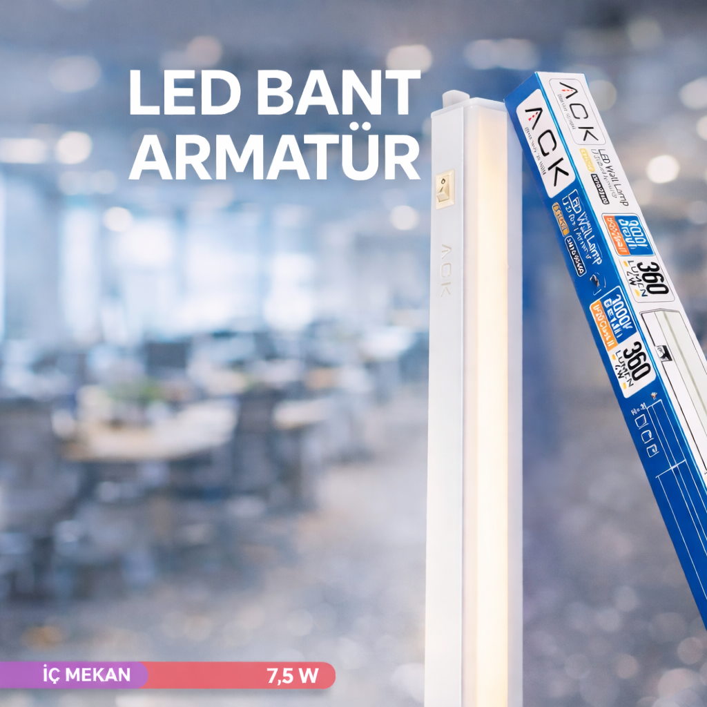 ACK 7,5W Merkür 3000K Led Bant Armatür AN10-00700