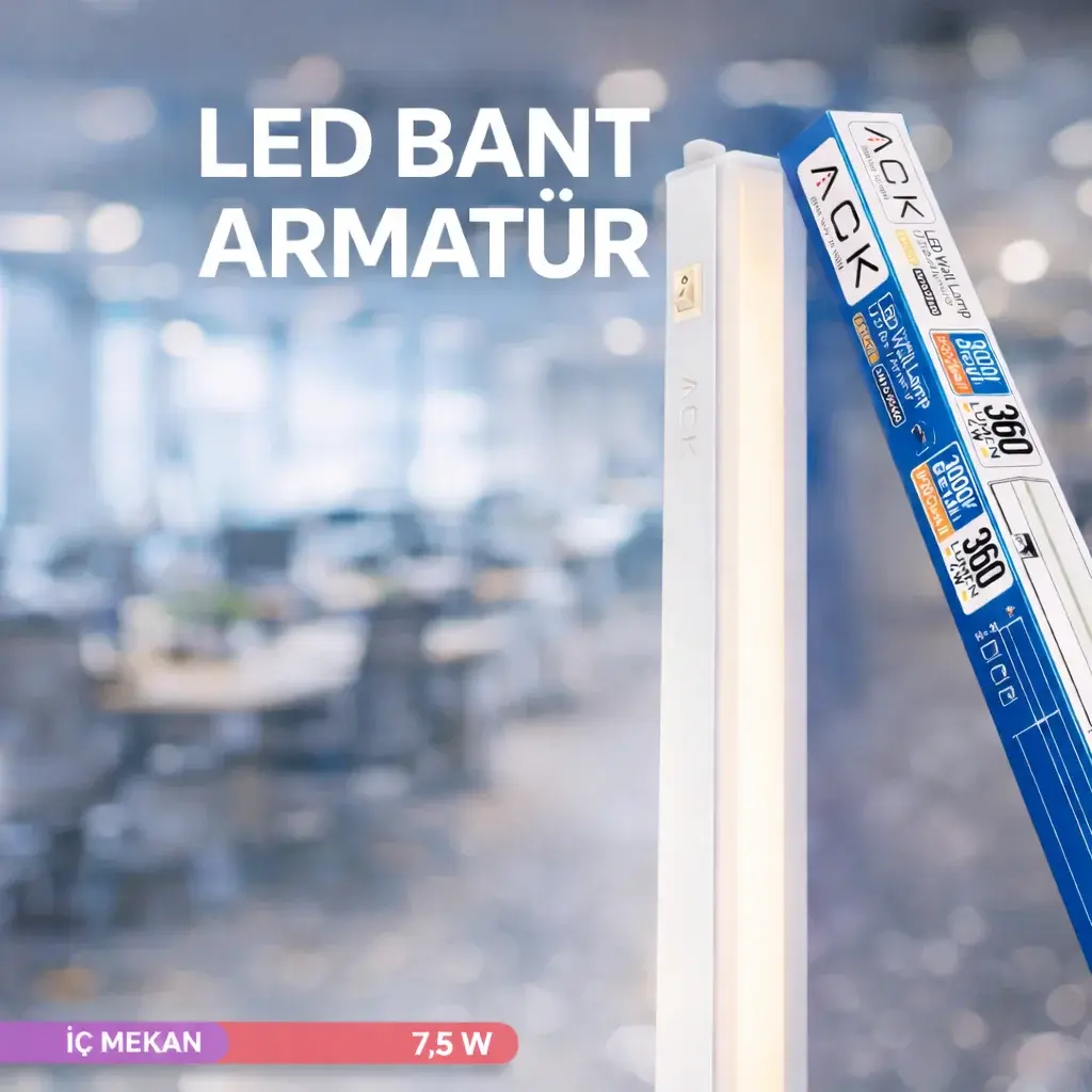 ACK 7,5W Merkür 6500K Led Bant Armatür AN10-00730