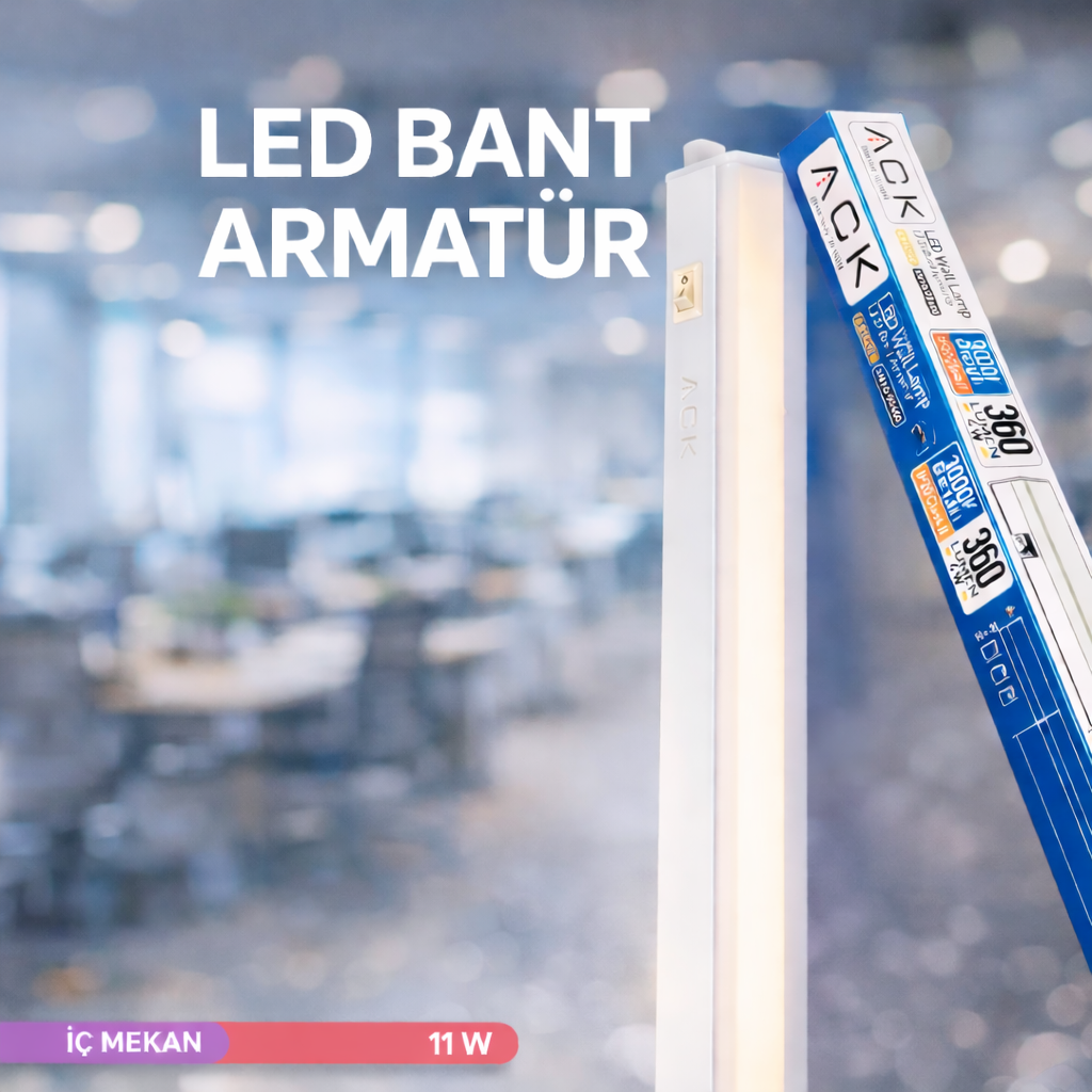 ACK 11W Merkür 3000K Led Bant Armatür AN10-01100