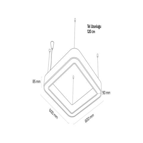 Goya Gy 8114-60 Cm Siyah Kasa 82W 6500K Linear Armatür