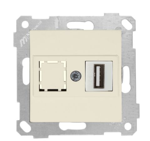 Mutlusan Rita Mek Tuş Data Prizi 1*Usb Krem - 2200 455 0102