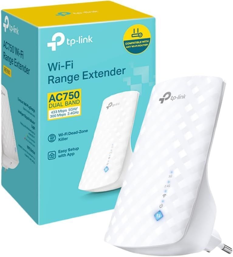 TP-Link RE190, AC750 Mbps, Tüm Wi-Fi Yönlendiriciler ile Çalışır, Wi-Fi 5 Menzil Genişletici