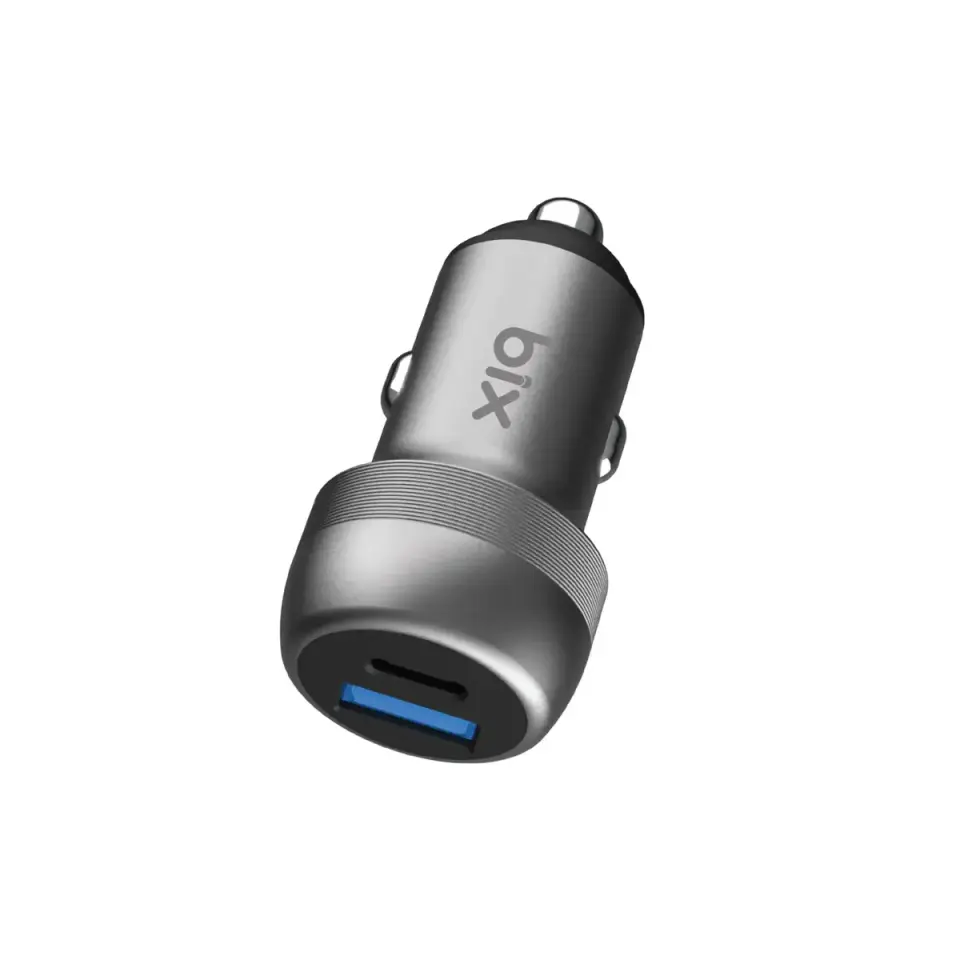 Bix 100W Type-C PD 65W ve USB-A QC 35W PPS Destekli Çift Çıkışlı Mini Araç içi Hızlı Şarj Cihazı