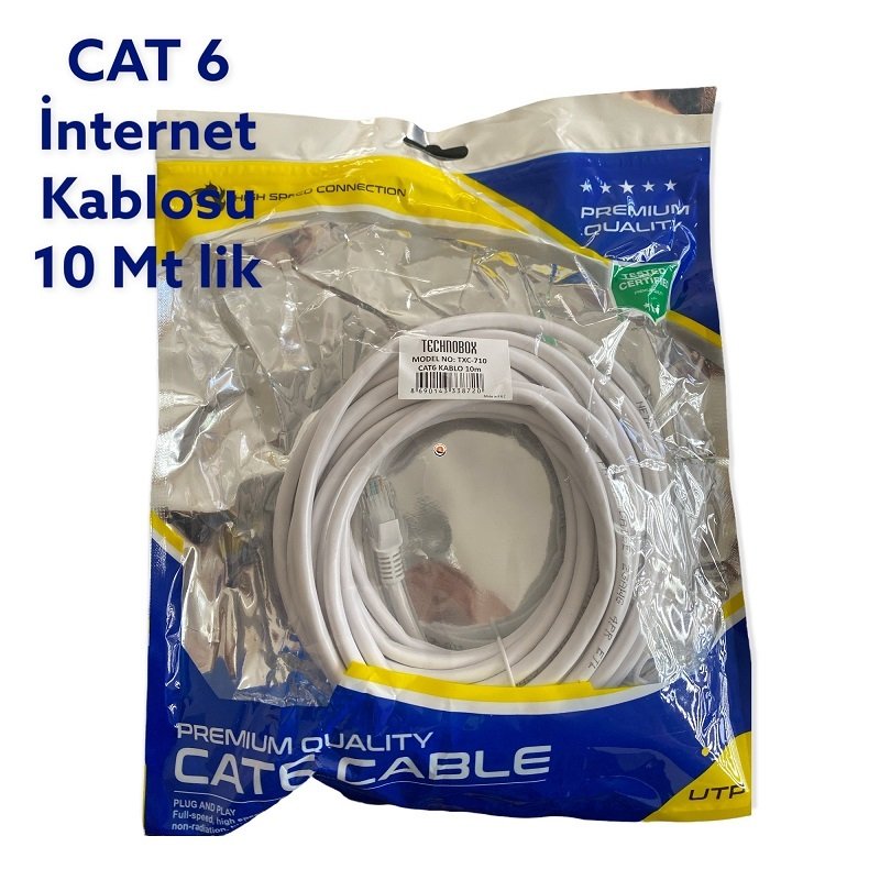 CAT 6 Data İnternet Kablosu 10 metre Paket