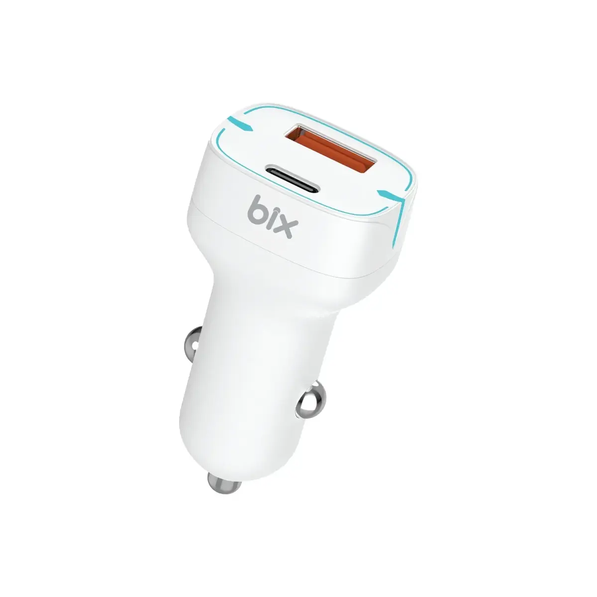 Bix 38W Type-C PD 20W ve USB-A QC 3.0 18W Çift Portlu LED Işıklı Araç Şarj Cihazı