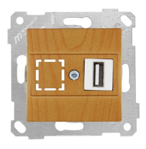 Mutlusan Rita Mek Tuş Data Prizi 1*Usb Meşe - 2200 455 0158