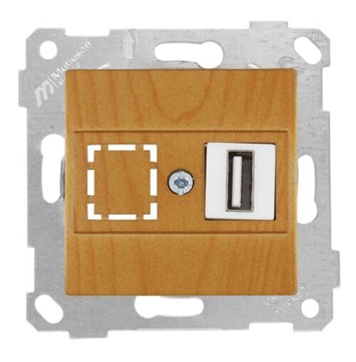 Mutlusan Rita Mek Tuş Data Prizi 1*Usb Meşe - 2200 455 0158